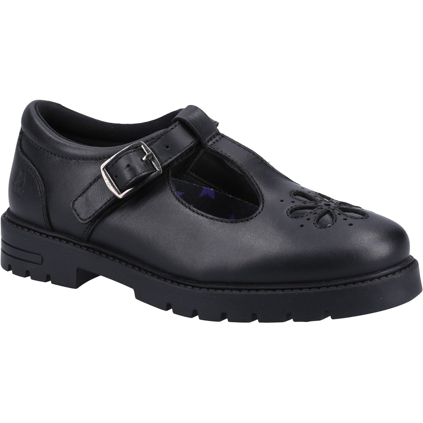 Hush Puppies Fiona Leather Junior Black Shoes