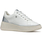 Geox D SUNNETTY Synthetic Polyurethane Women's White/Silver Trainers