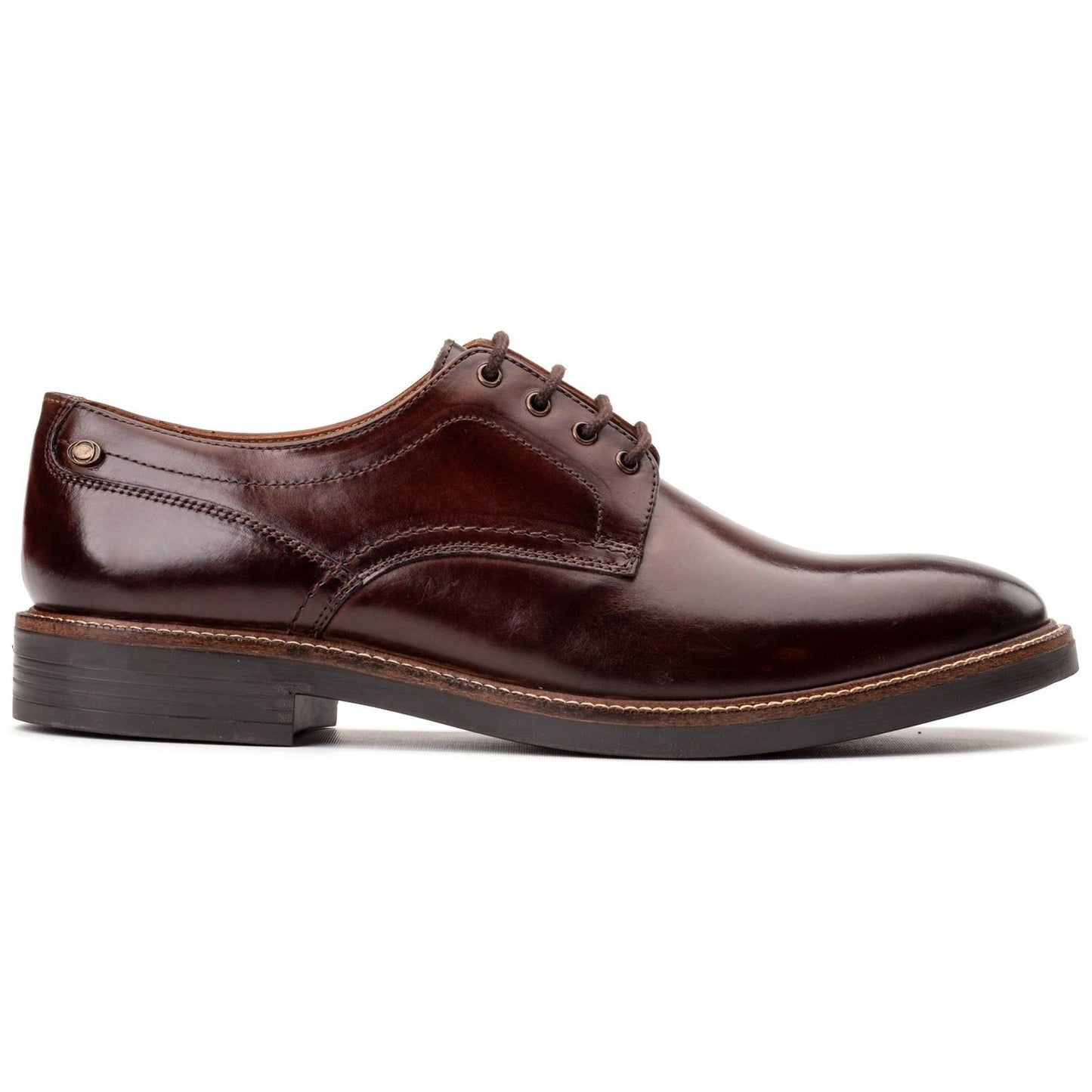 Base London Durham Leather Men's Burnt Brown Lace-Up Shoes