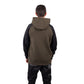 Caterpillar Men's Raglan Hooded Sweatshirt in Army Moss/Black