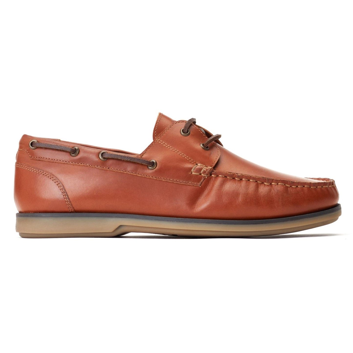 Base London Men's Stern Boat Shoe in Burnt Tan