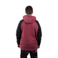 Caterpillar Men's Raglan Hooded Sweatshirt in Carmenere Heather/Black