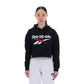 Reebok Avery Oversized Cropped Hoody Cotton Women's Black Hooded Sweatshirt