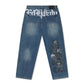 Ed Hardy Serpent Skull Graphic Relaxed Men's Mid Blue Jeans