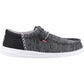HEYDUDE Men's Wally Funk Open Mesh Shoe in Black/White