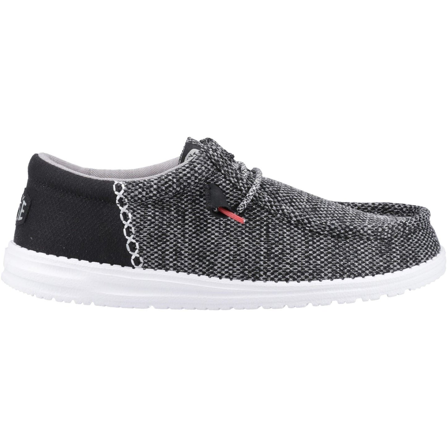 HEYDUDE Men's Wally Funk Open Mesh Shoe in Black/White