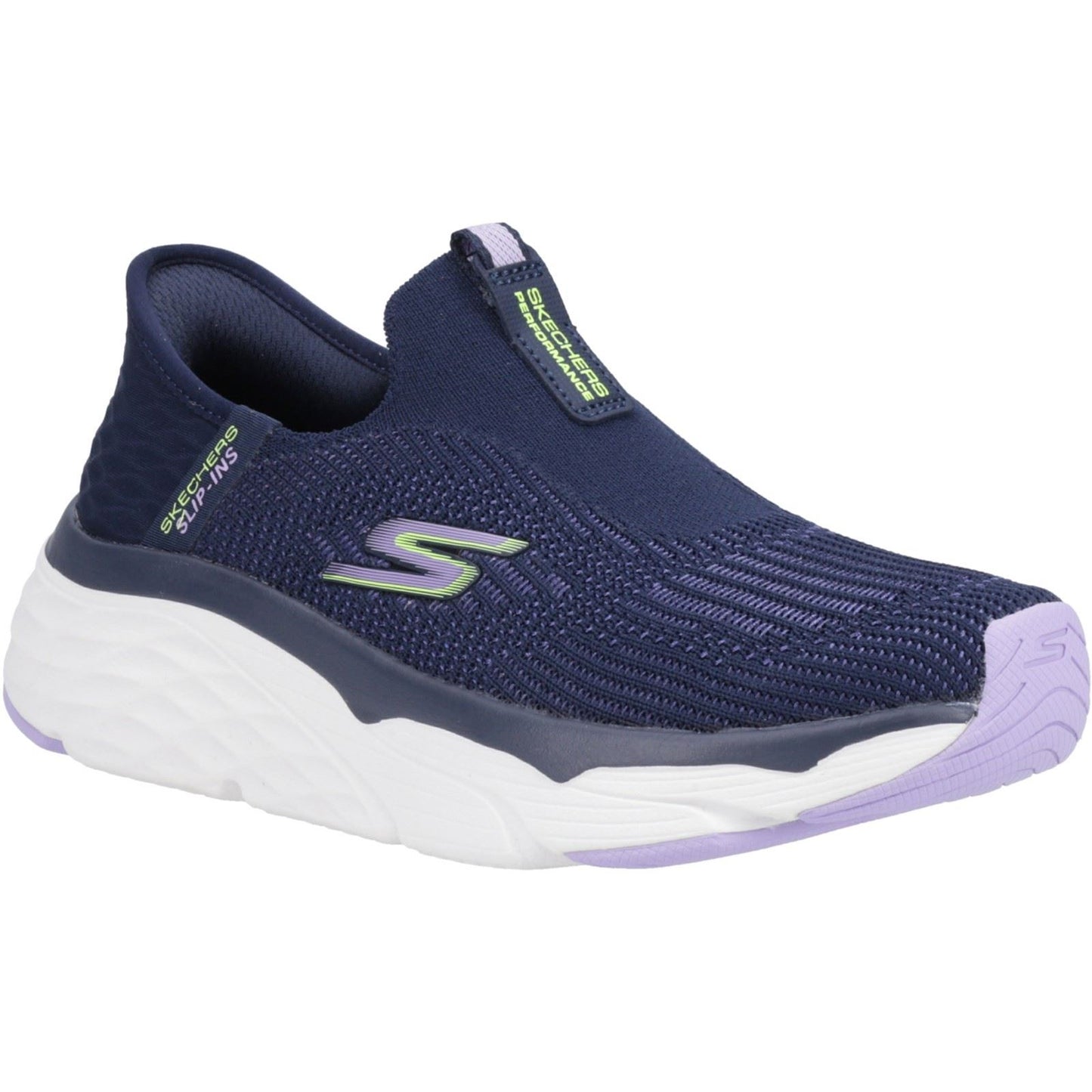 Skechers Women's Max Cushioning - Smooth Shoe in Navy/Lavender