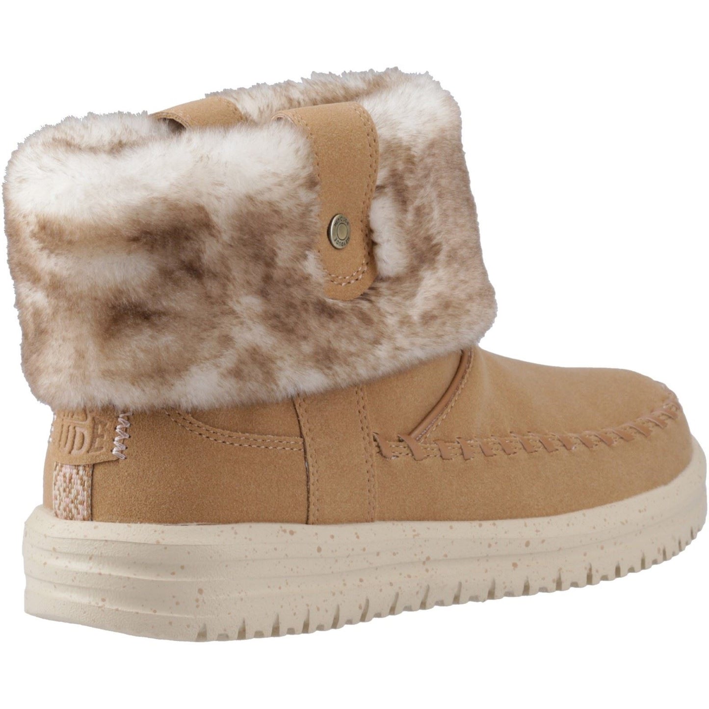 HEYDUDE Camden Cuff Classic Cozy Polyester Women's Cognac Winter Ankle Boots