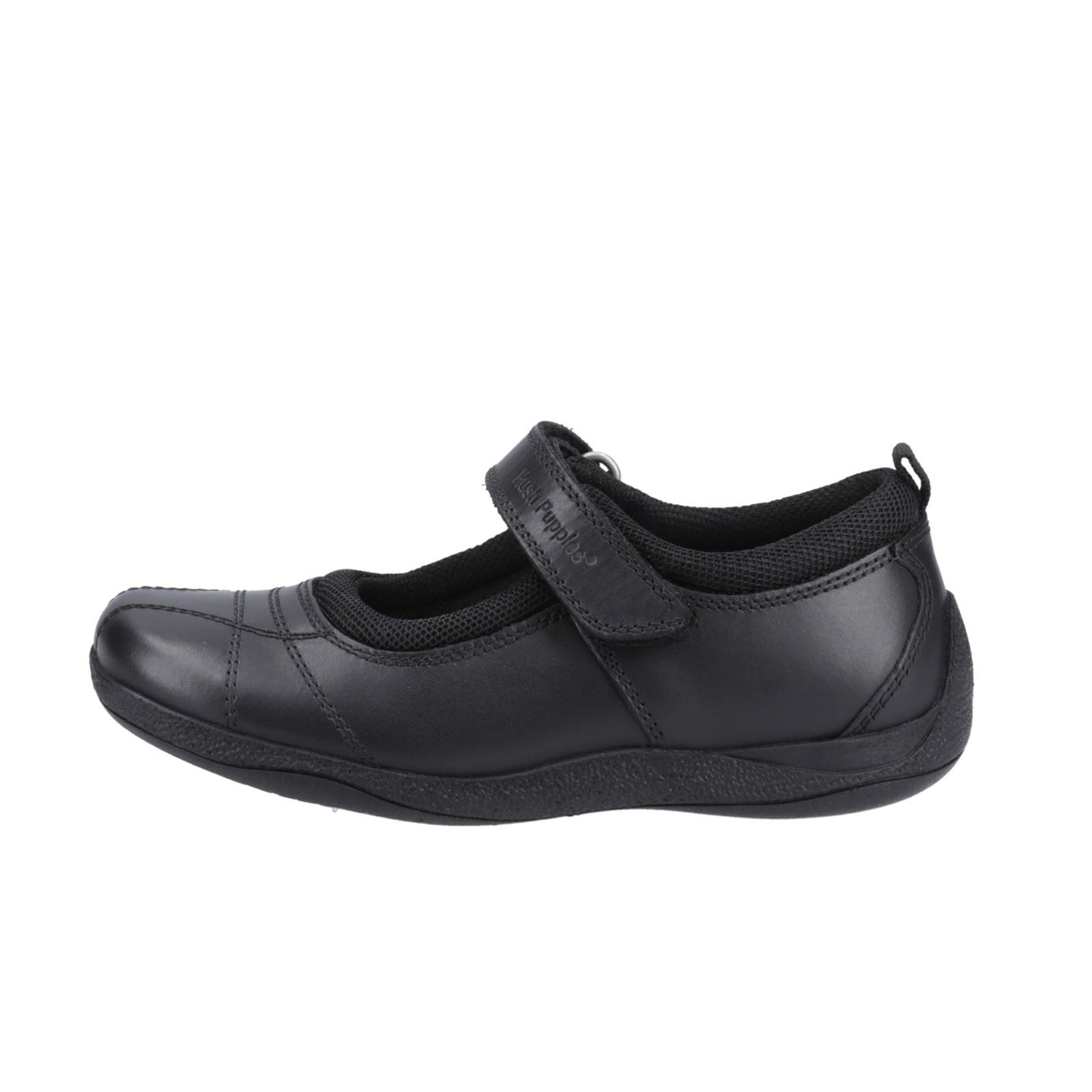Hush Puppies Clara Junior Girls Black Leather Shoes