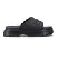 Hunter Moulded Stacked Slider Polyester Women's Black Slides
