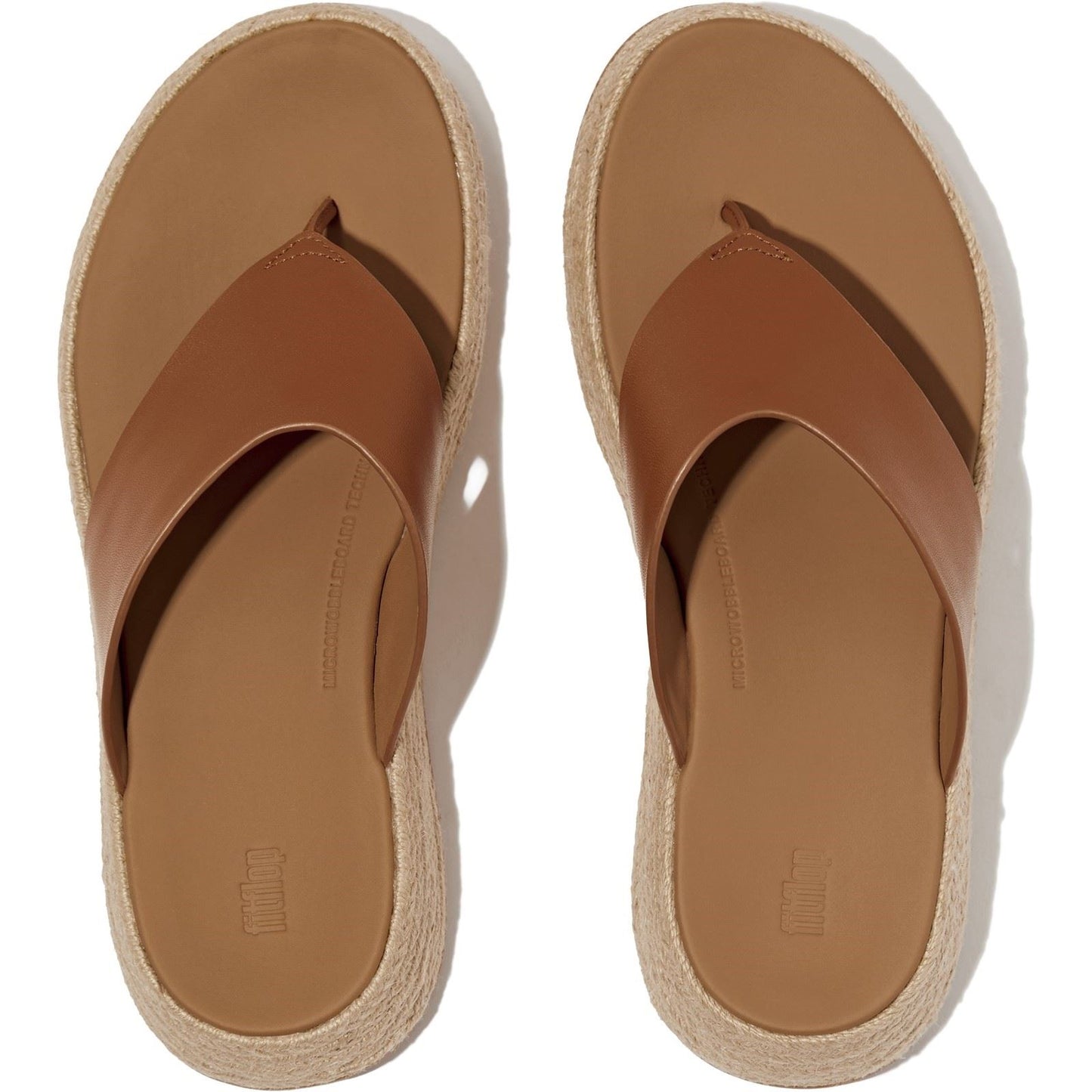 Fitflop F-Mode Toe Post Leather Women's Deep Tan Sandals