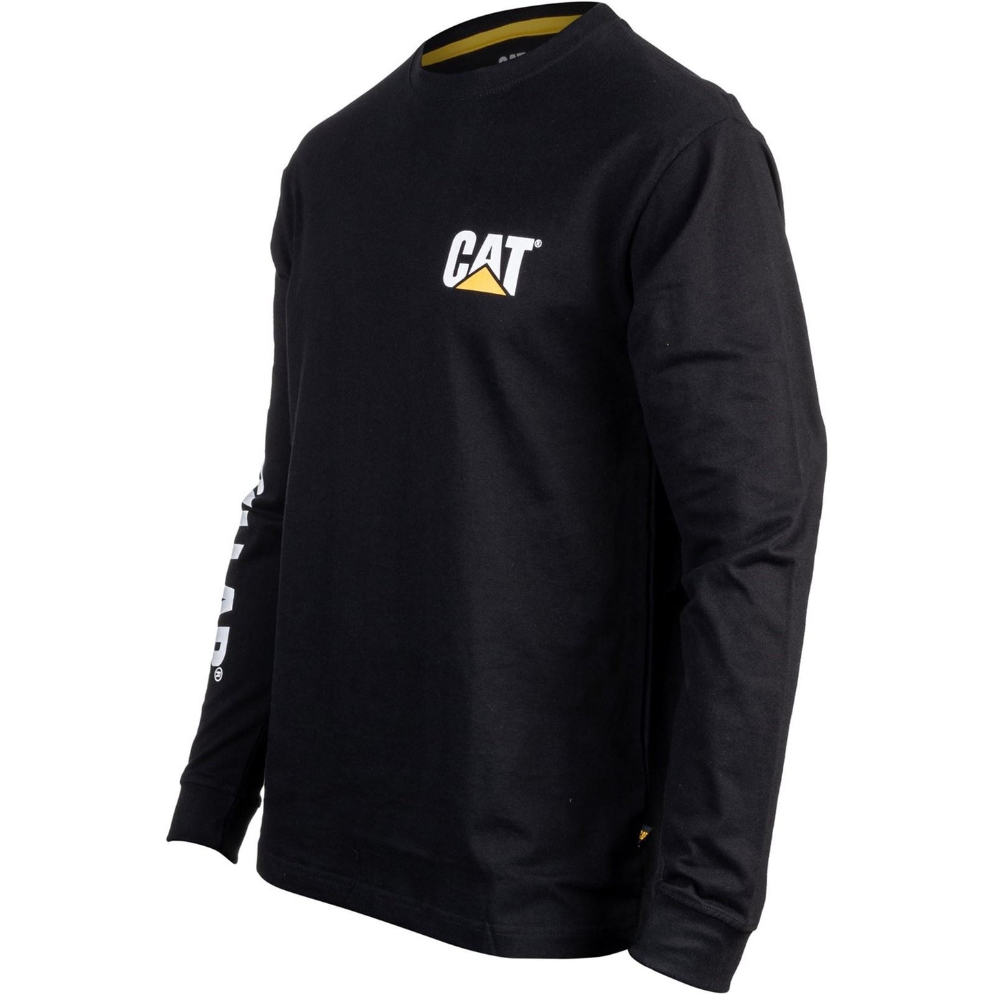 Caterpillar Men's Trademark Banner Long Sleeve T-Shirt in Black