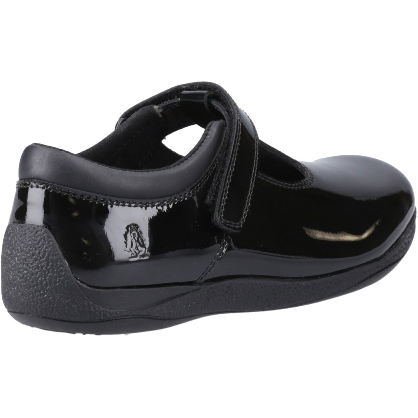 Hush Puppies Caitlin T-Bar Leather Youth Black Shoes