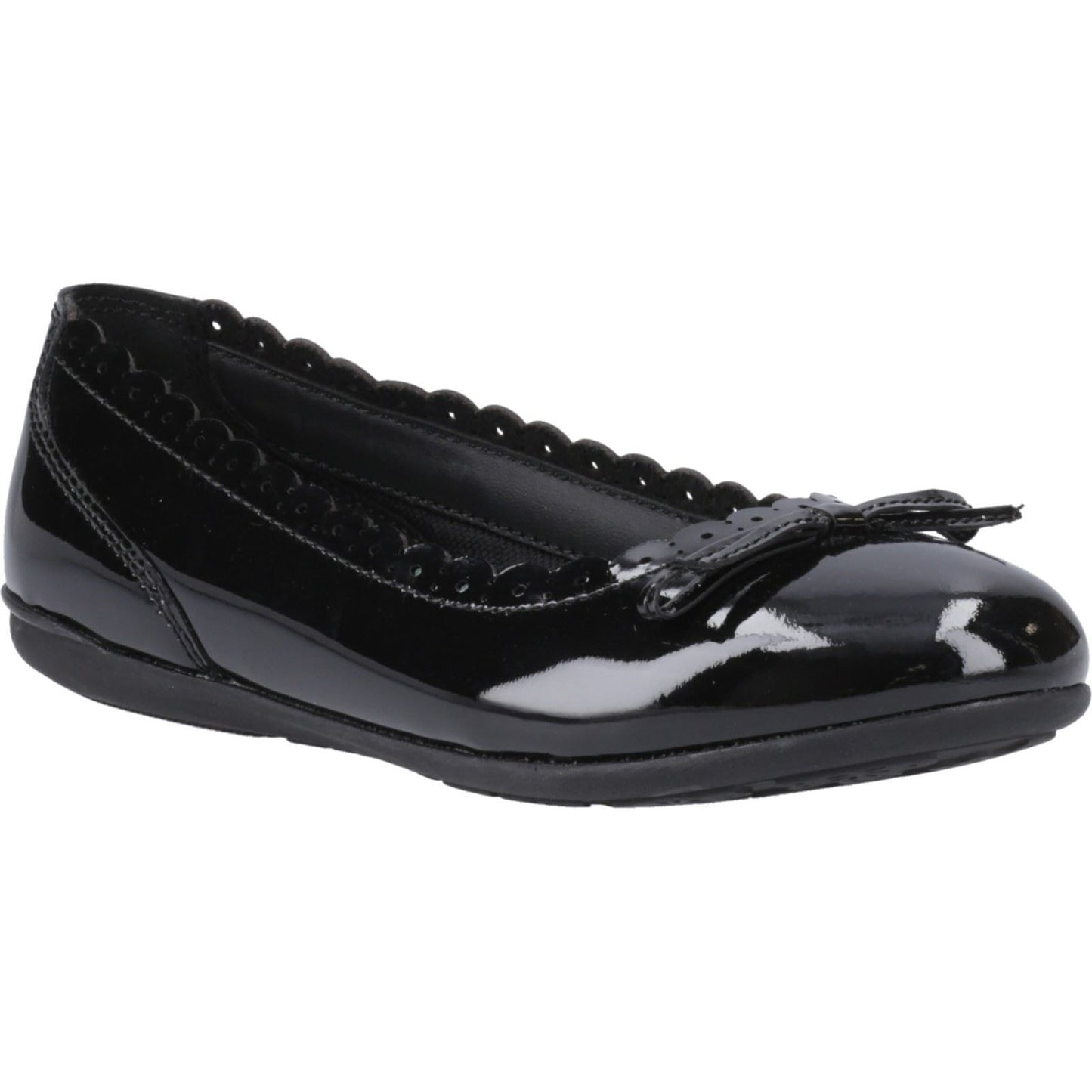 Hush Puppies Lillie Ballerina Patent Leather Youth Black Ballet Flats