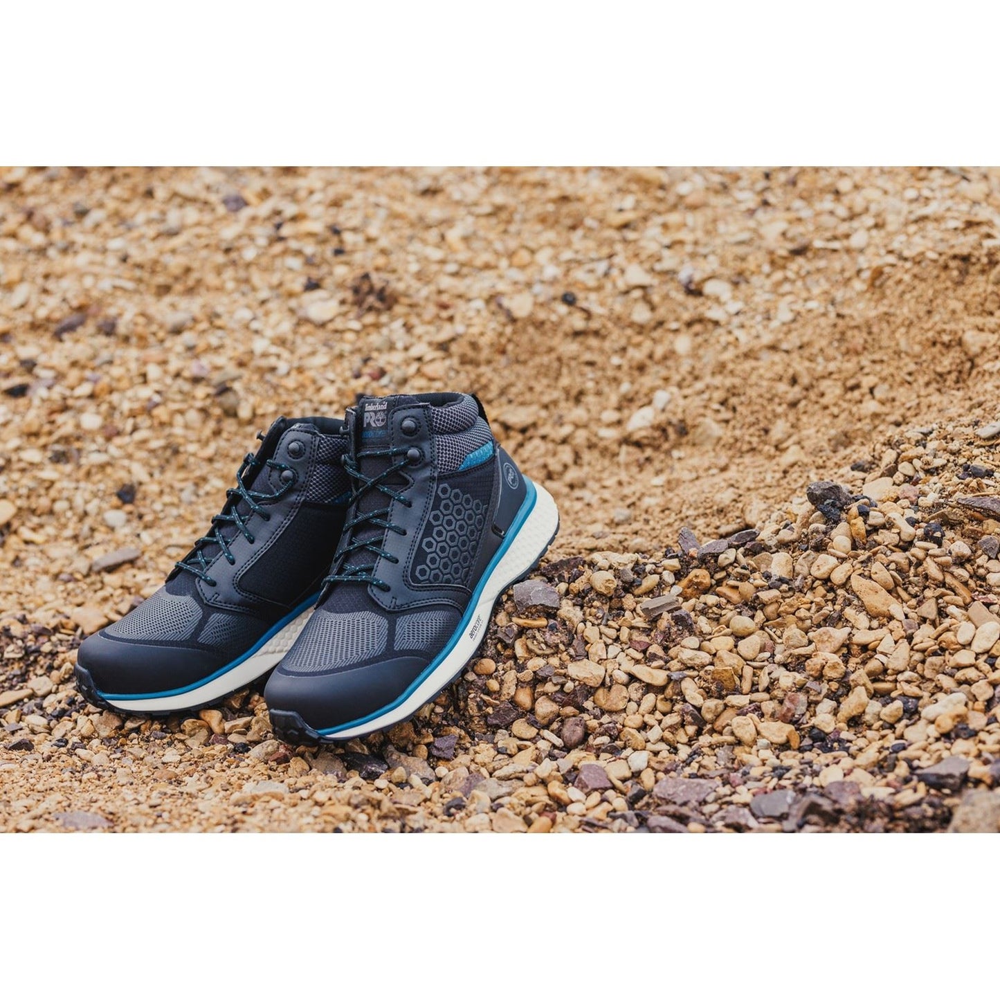 Timberland Pro Men's Reaxion Mid Composite Safety Boot in Black/Blue