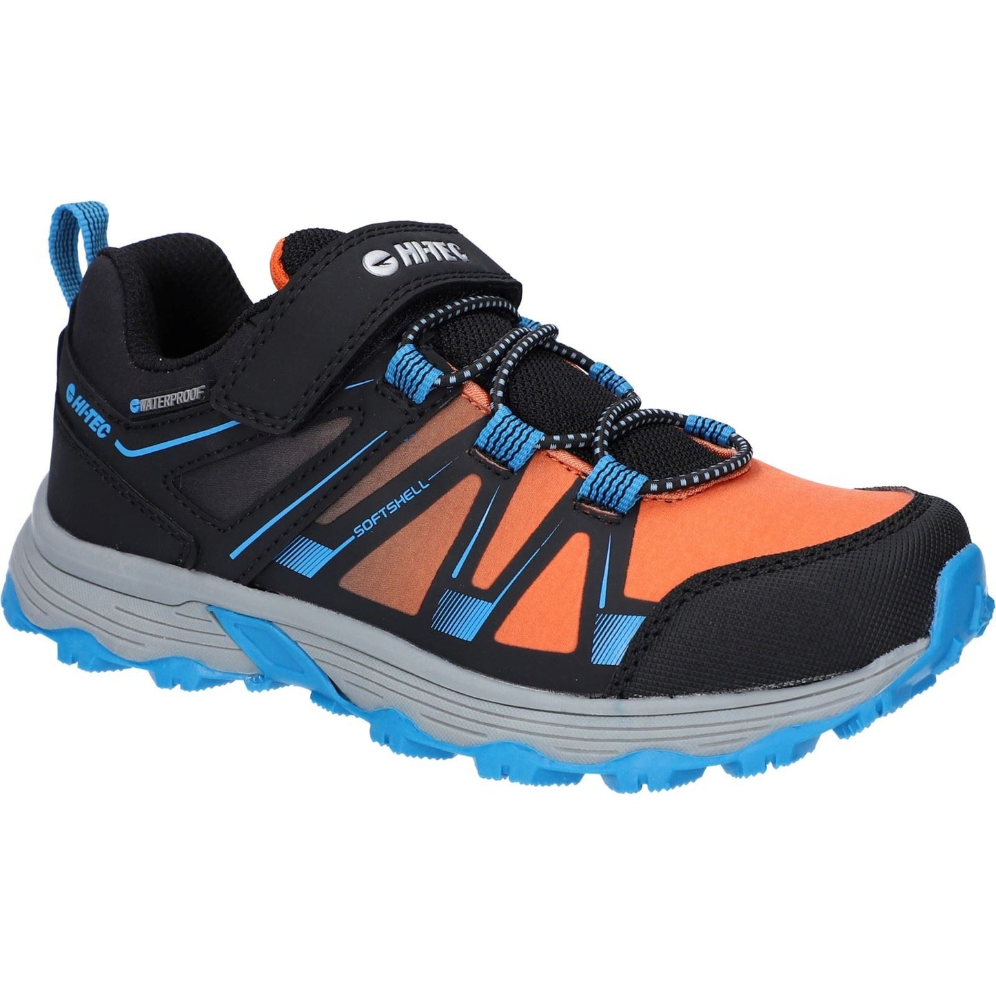 Hi-Tec SCRAPPY LOW WP JR Polyester Black/Blue Danube/Flame Hiking Shoes