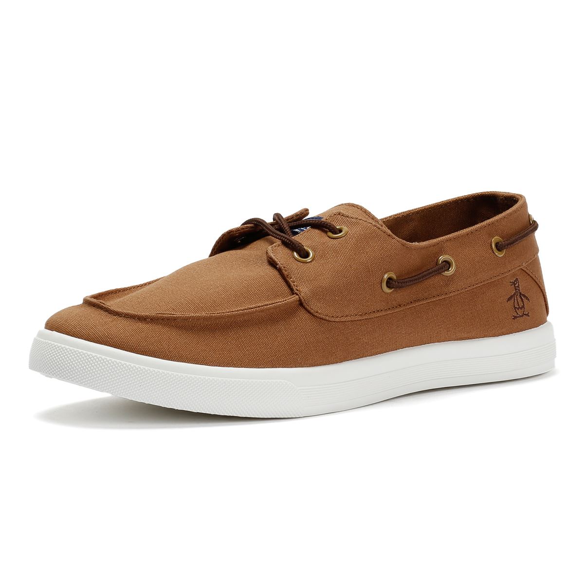 Penguin Sailor Canvas Men's Tan Lace-Up Shoes