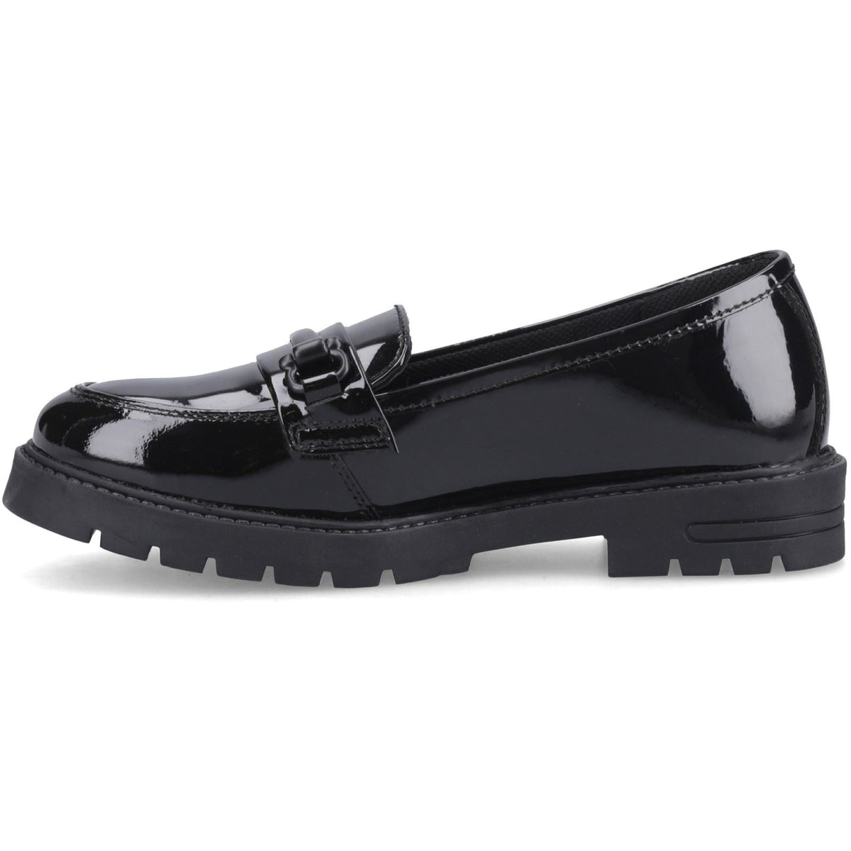 Hush Puppies Hazel Snaffle Leather Girl's Black Loafers