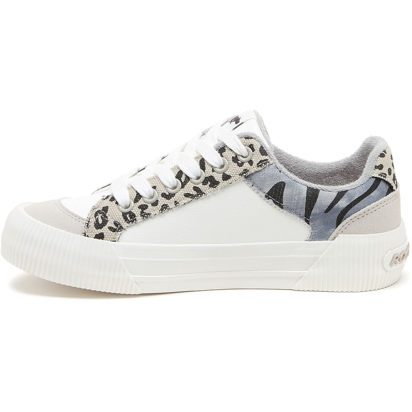 Rocket Dog Cheery Blocked Animal Textile Women's Grey/White Espadrilles