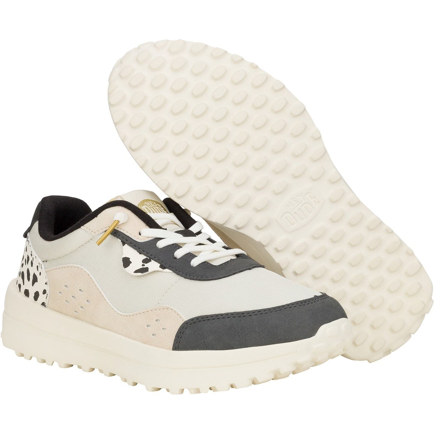 HEYDUDE Women's Hayden Shine Trainers in Ivory/Multi