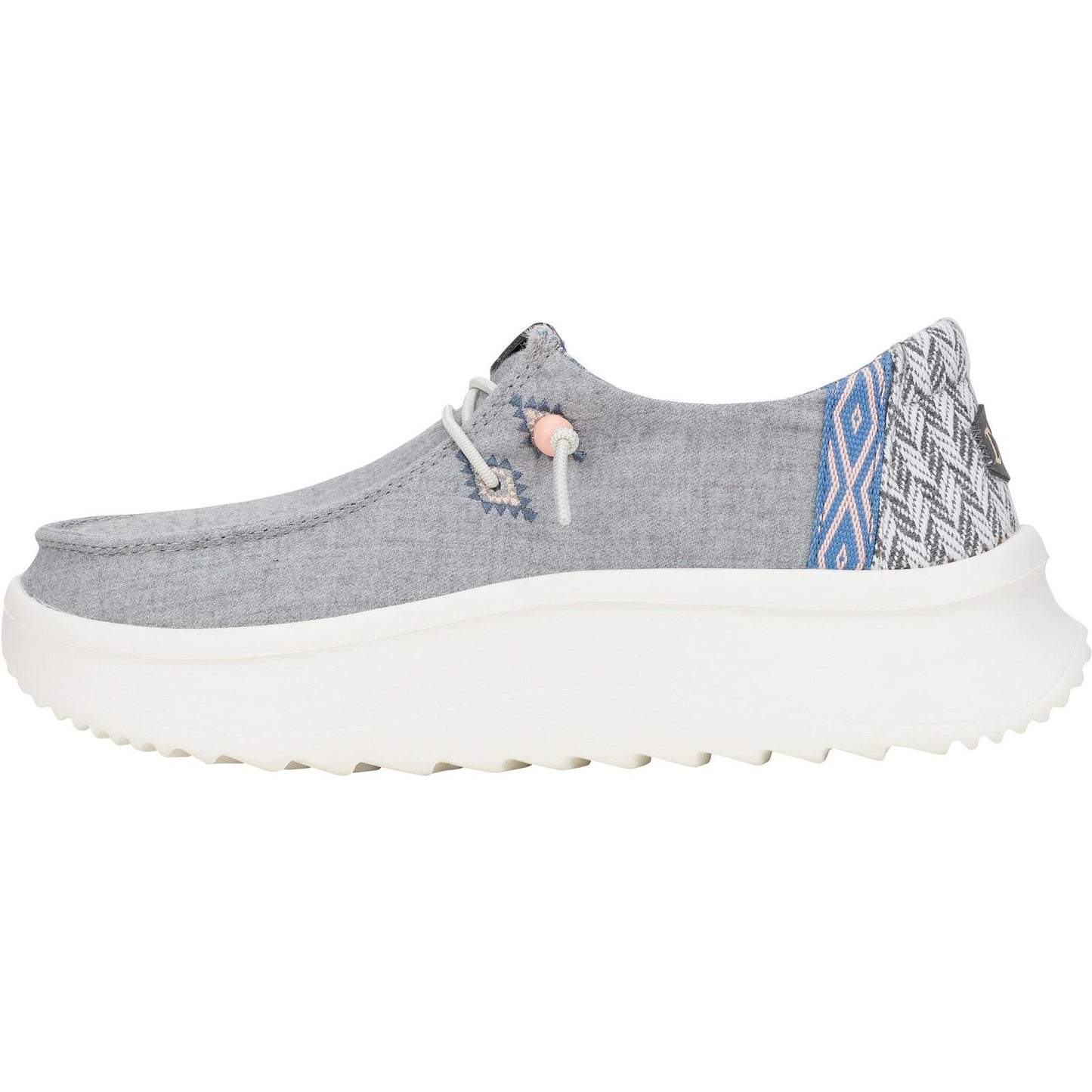 HEYDUDE Women's Wendy Peak Chambray Woven Shoes in Grey