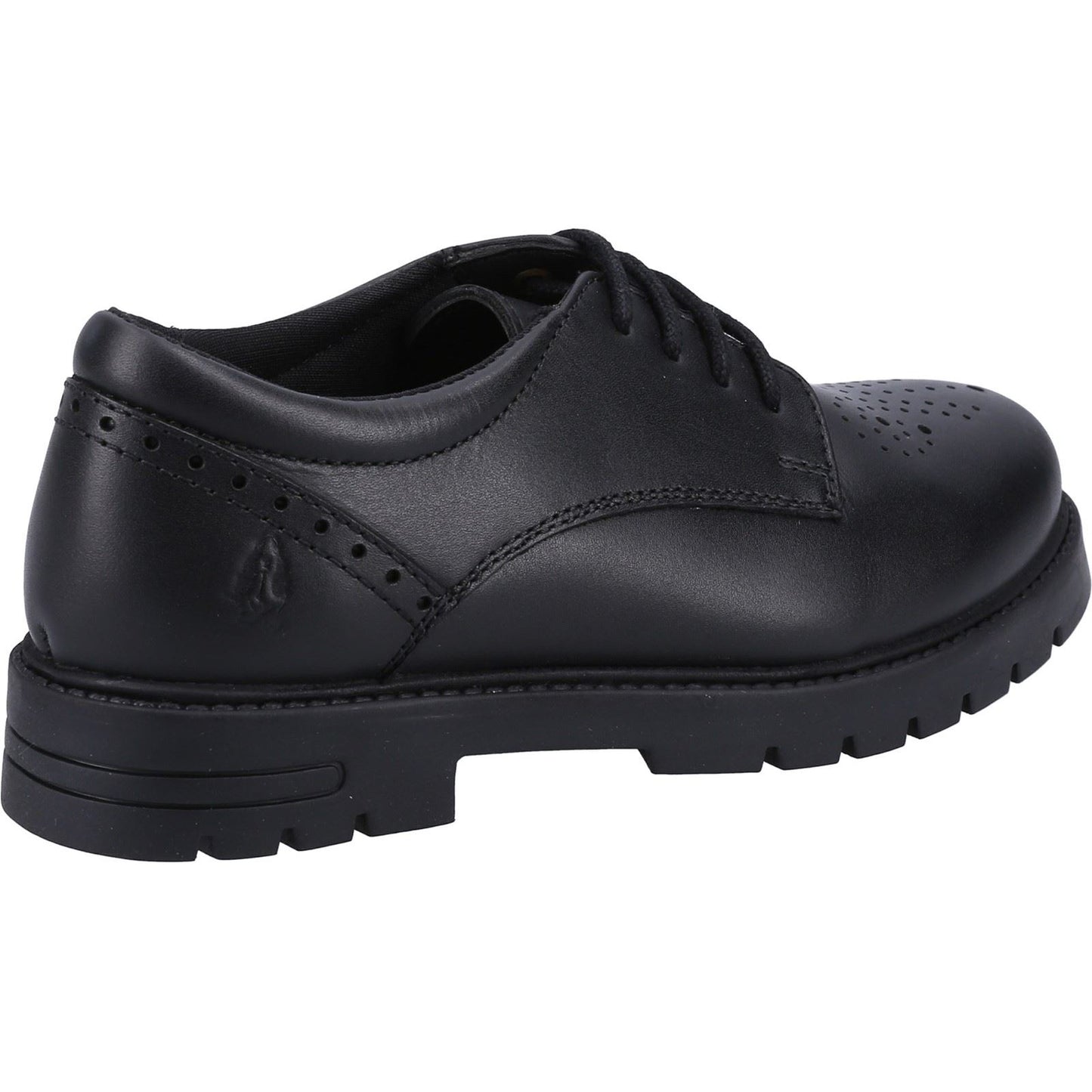 Hush Puppies Jayne Lace Up Leather Youth Black Lace-Up Shoes
