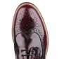 Base London Men's Woburn Hi-Shine Brogue Shoe in Bordo