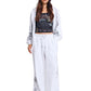Ed Hardy Gothic Dragon Stone Wash Women's White Joggers