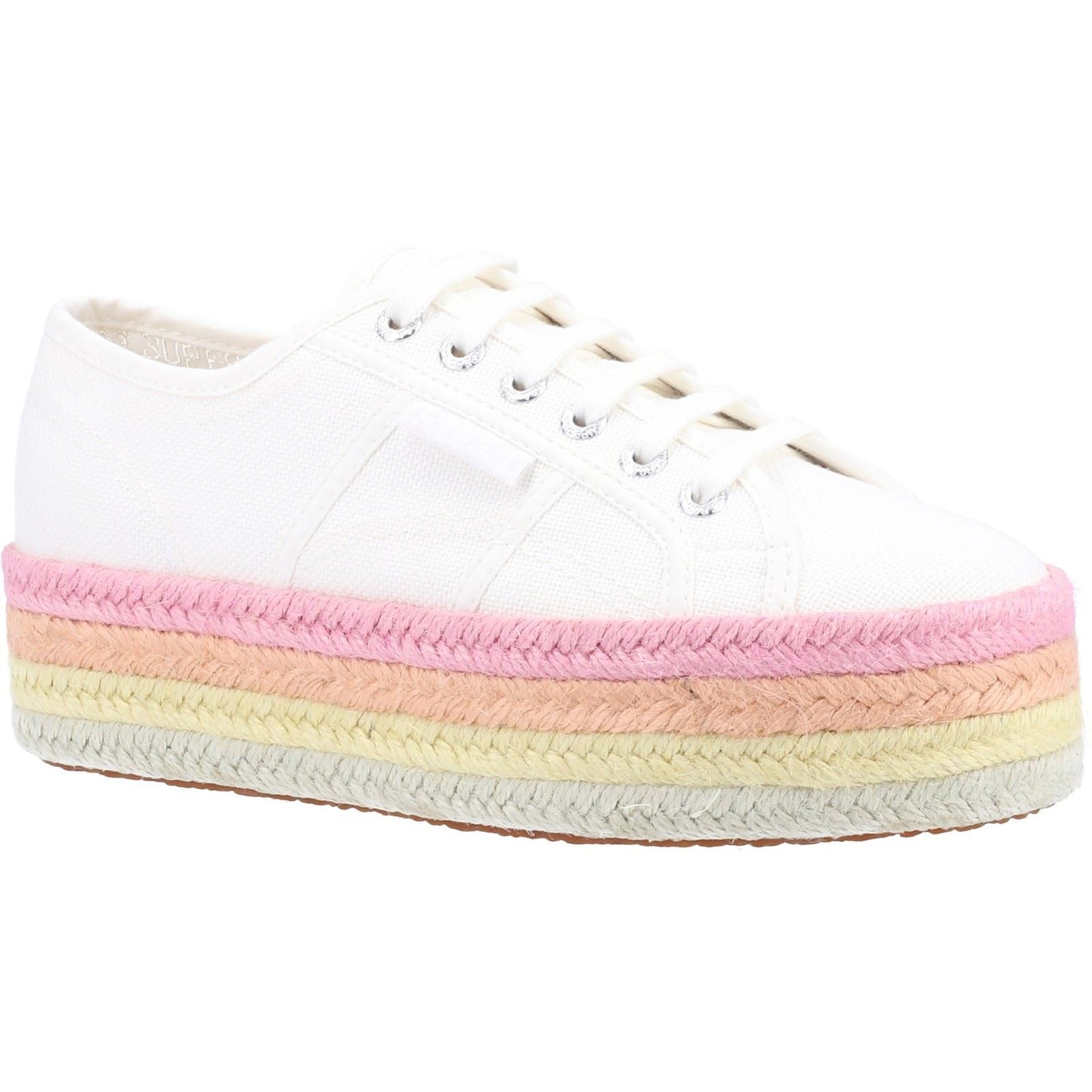 Superga Women's 2790 Multicolor Rope Shoe in White/Candy Multicolour