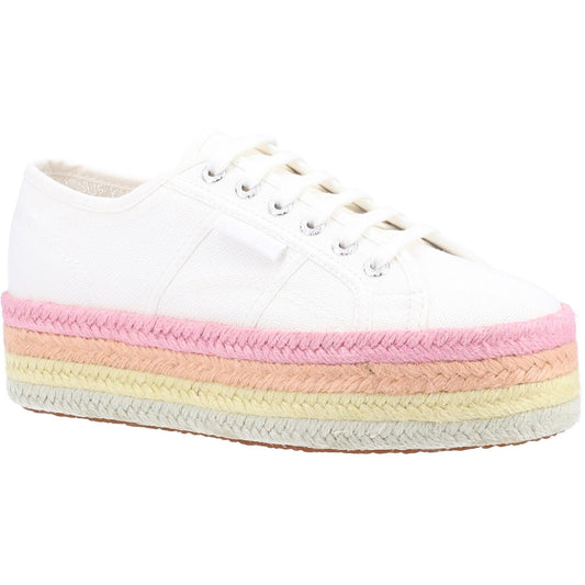 Superga Women's 2790 Multicolor Rope Shoe in White/Candy Multicolour