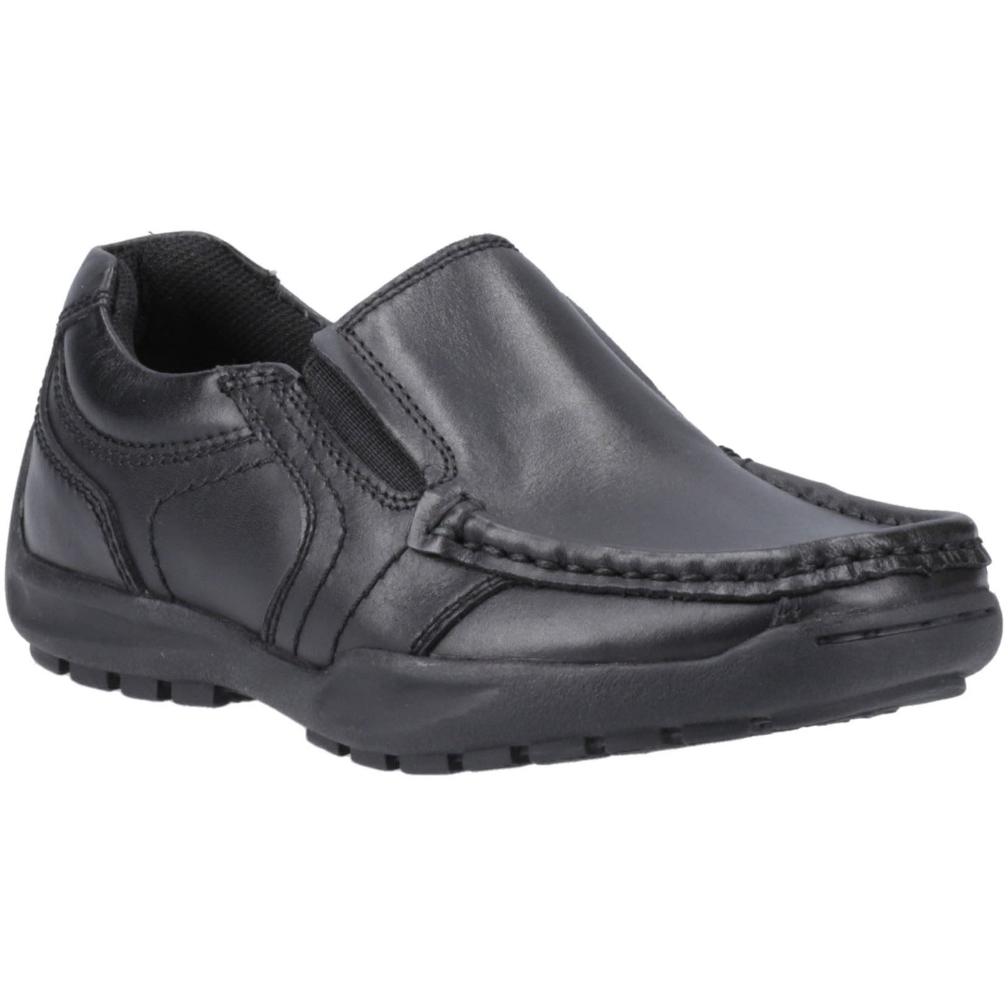 Hush Puppies Morgan Leather Youth Black Loafers