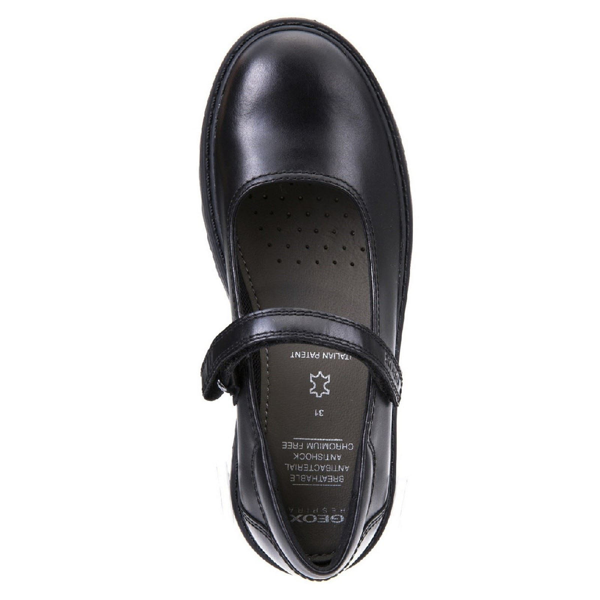 Geox J Casey G. P Leather Girl's Black Shoes