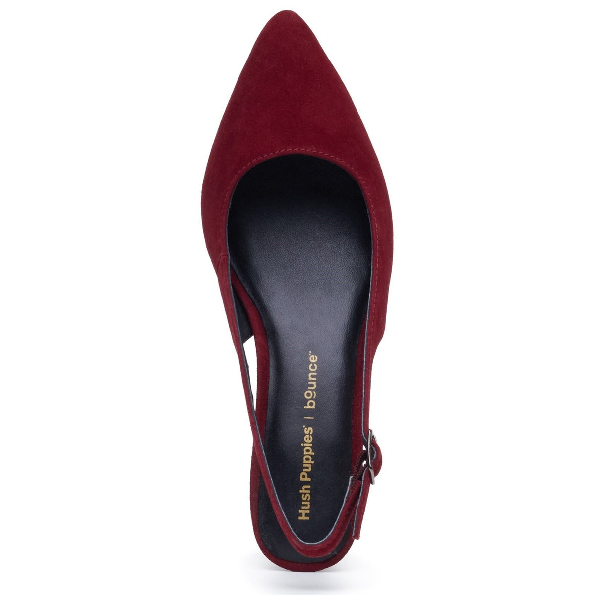 Hush Puppies Nahla Buckle Kitten Heel Women's Bordeaux Pointy Slingback Shoes