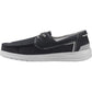 HEYDUDE Welsh Grip Classic Mesh Cotton Blend Men's Black/Storm Gray Boat Shoes