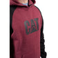 Caterpillar Men's Raglan Hooded Sweatshirt in Carmenere Heather/Black