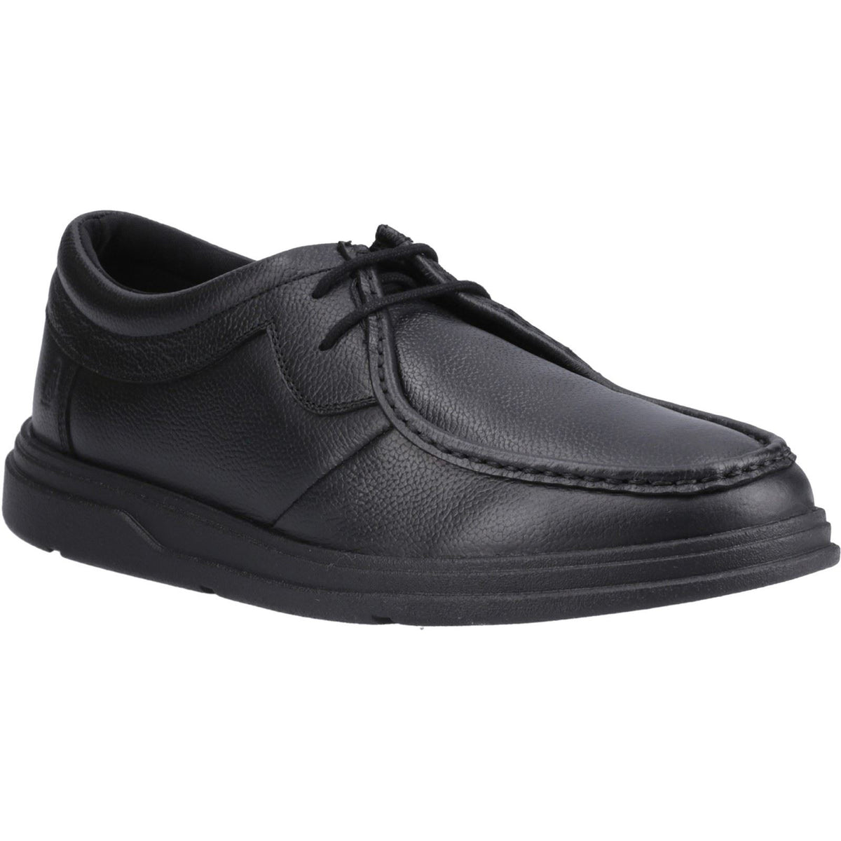 Hush Puppies Ronan Mocc Leather Boy's Black Moccasins Shoes