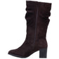 Hush Puppies Cosima Suede Women's Chocolate Heeled Knee High Boots