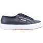 Superga Women's 2750 Tumbled Leather Shoe in Blue Navy