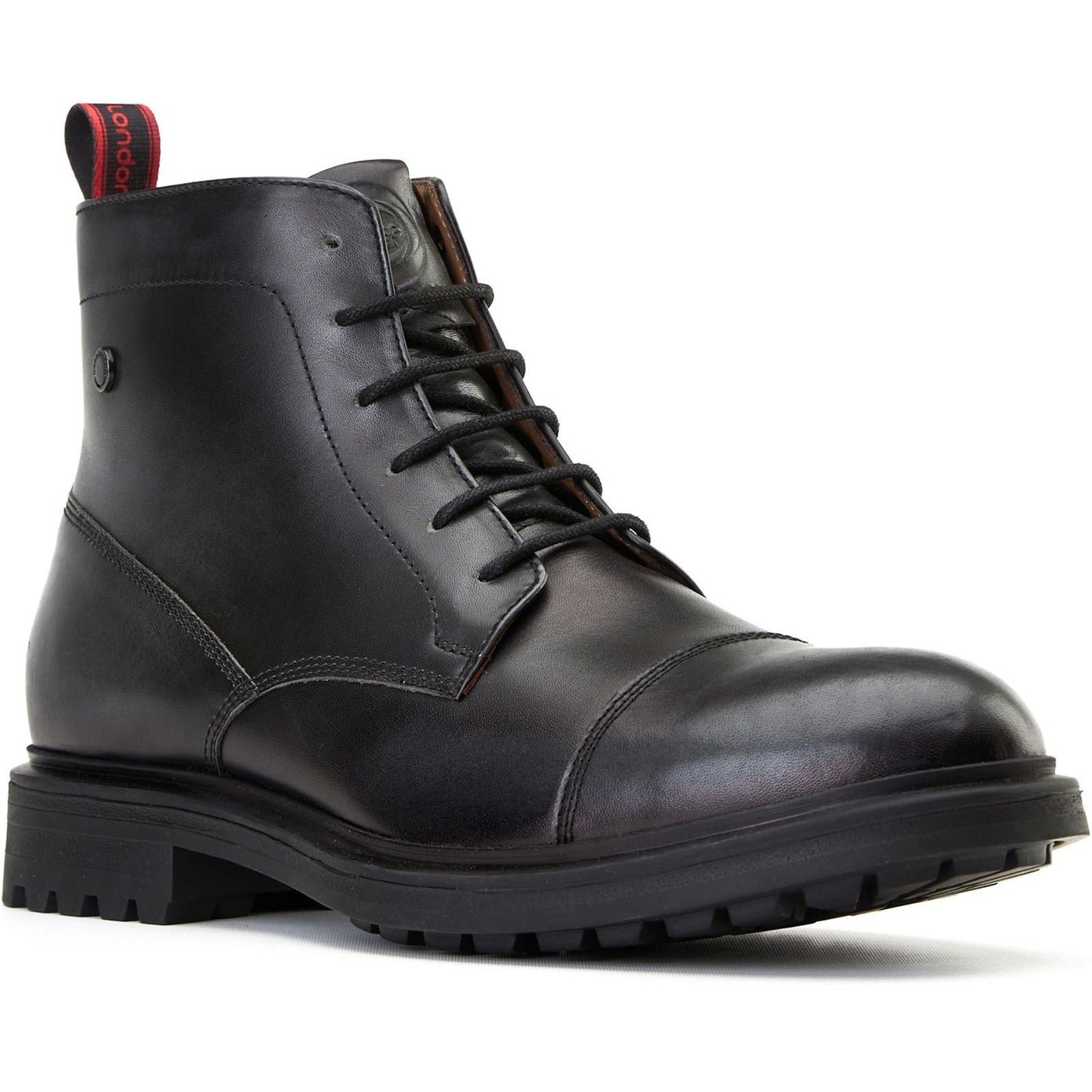 Base London Boulton Leather Men's Black Ankle Boots