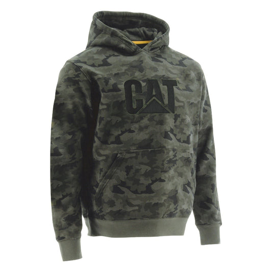 Caterpillar Men's Trademark Hooded Sweatshirt in Night Camo