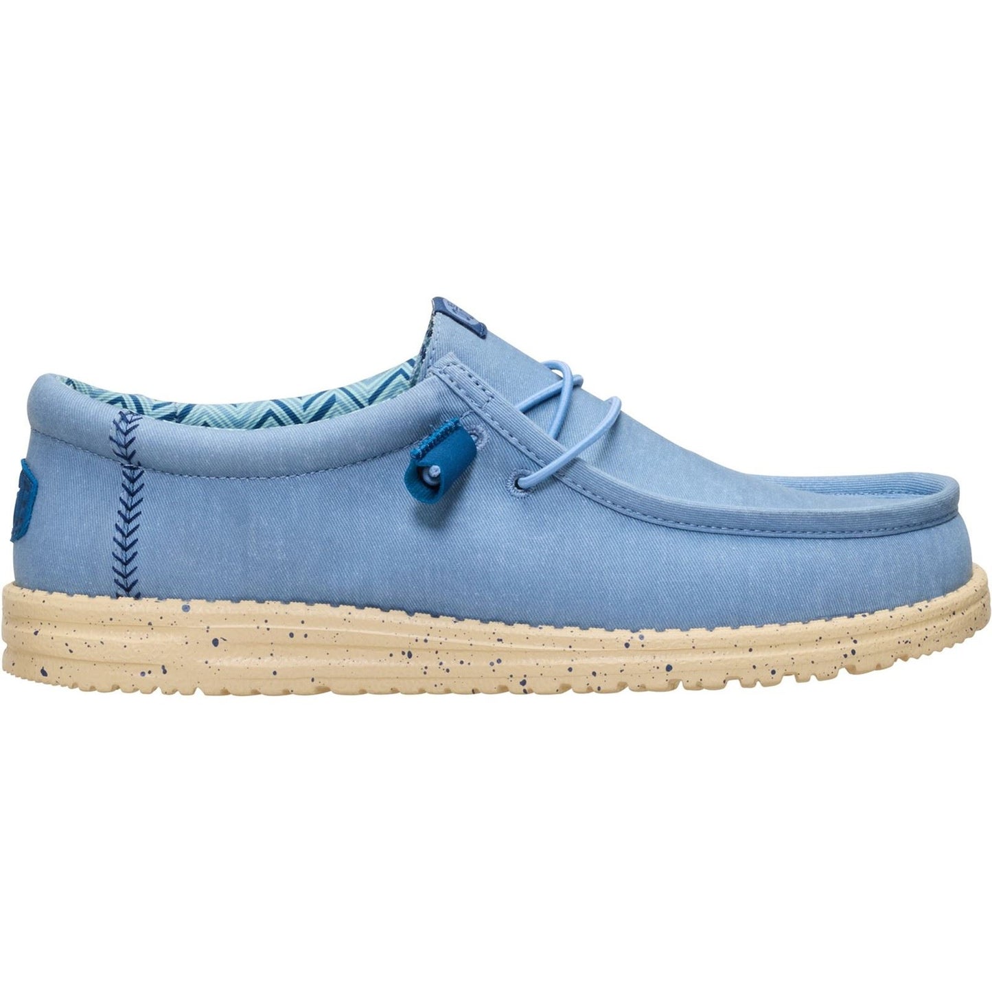 HEYDUDE Wally Stretch Canvas Textile Men's Faded Denim/Boulder Tan Loafers