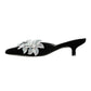French Connection Victoria Velvet Kitten Heel Women's Black Mules