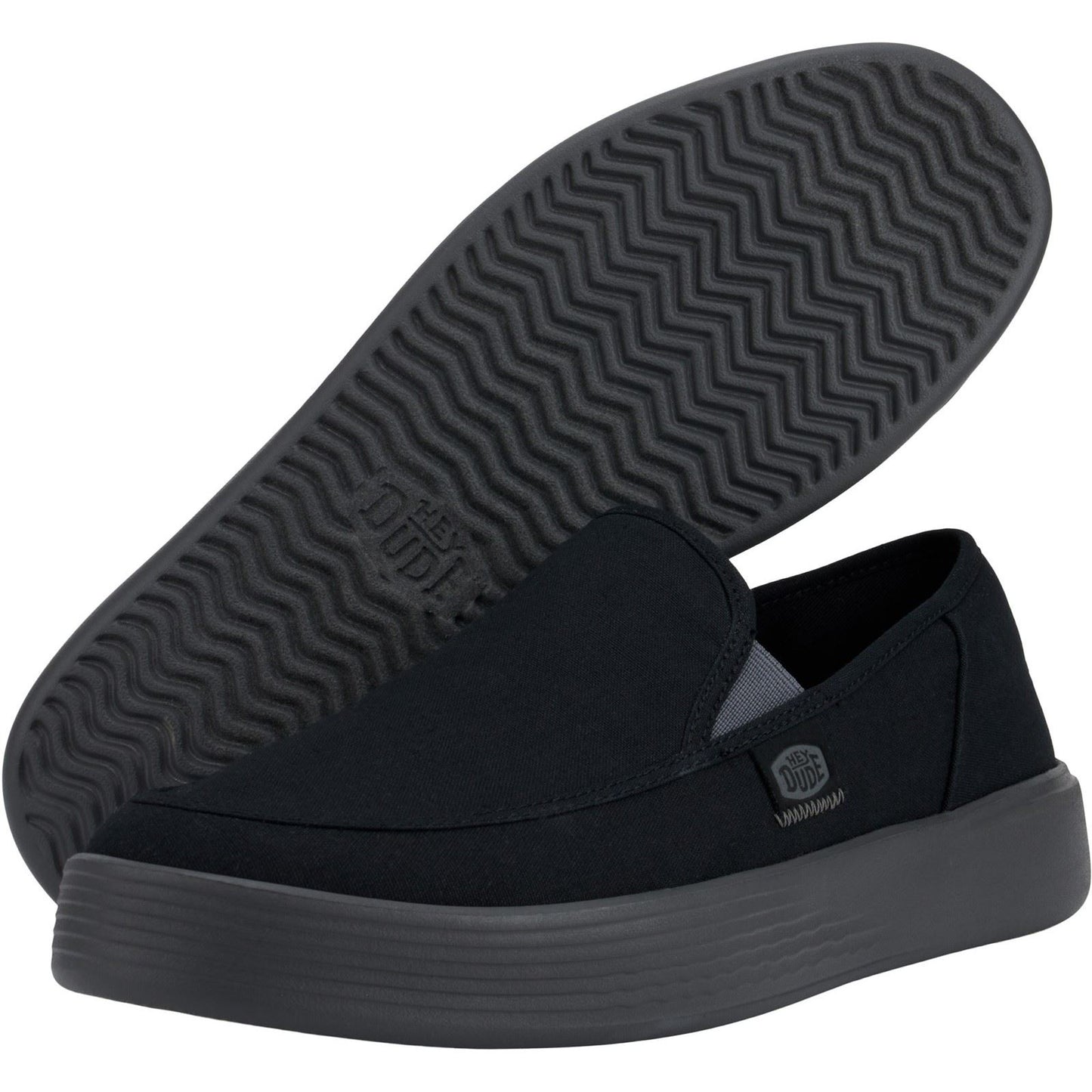 HEYDUDE Men's Sunapee Canvas Shoe in Black/Charcoal