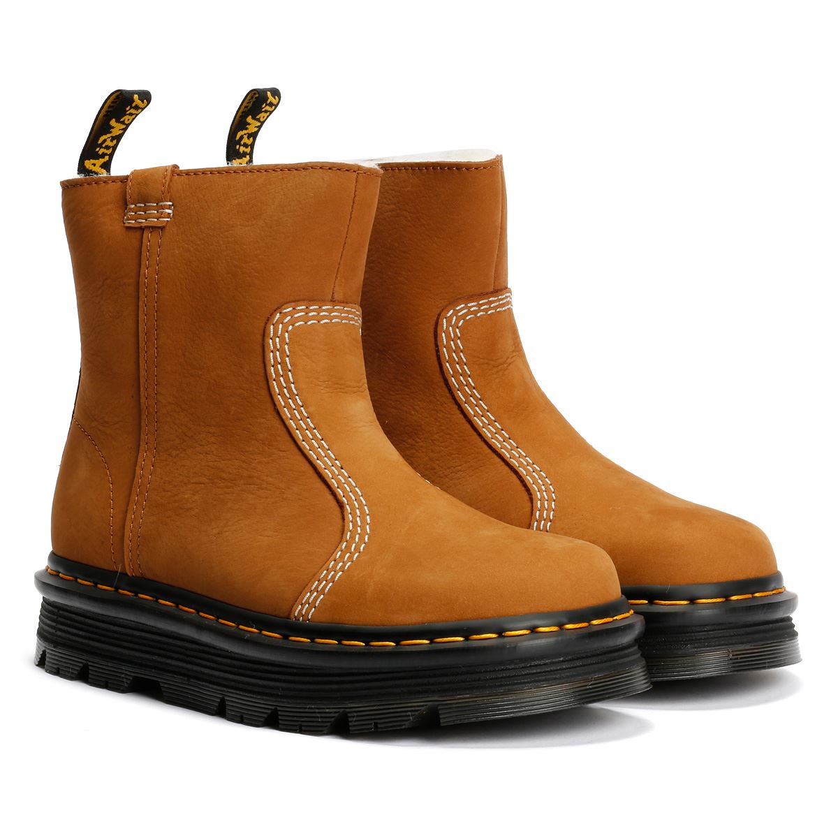 Dr. Martens Zebzag Rigger Milled Nubuck Women's Desert Brown Boots