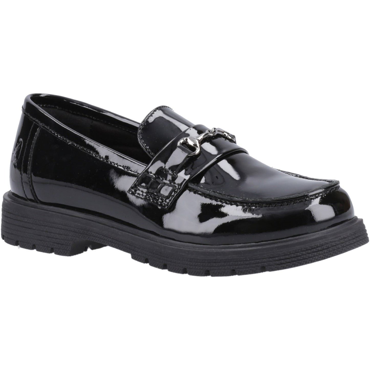 Hush Puppies Lydia Patent Leather Youth Black Loafers