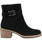 TOMS Hailey Buckle Leather Women's Black Heeled Ankle Boots