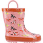 Cotswold Puddle Rubber Kid's Horses Wellington Boots