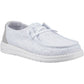 HEYDUDE Wendy Eyelet Lace Cotton Blend Women's Ancient Blue Moccasins Shoes