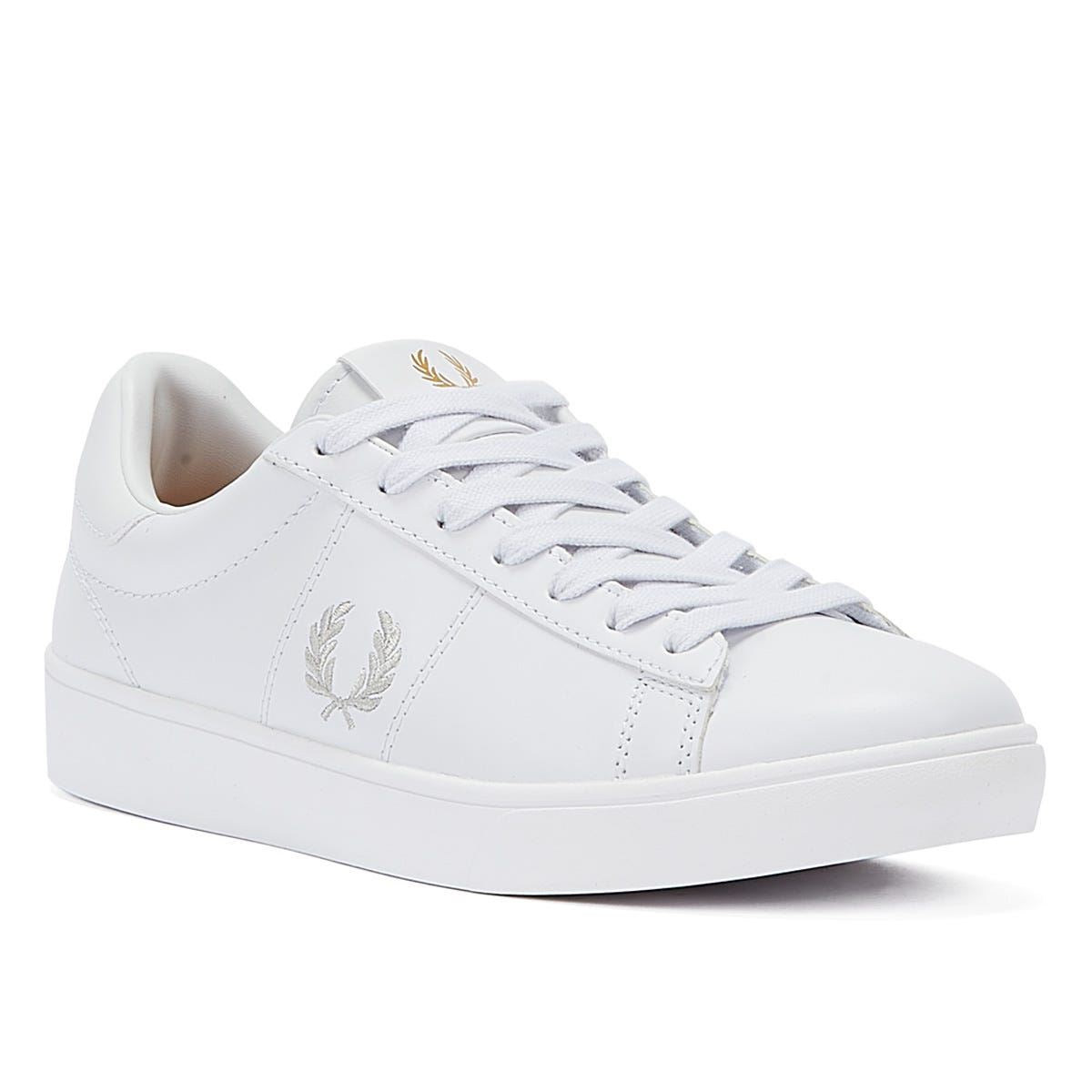 Fred Perry Spencer Leather Mens White/Silver Trainers
