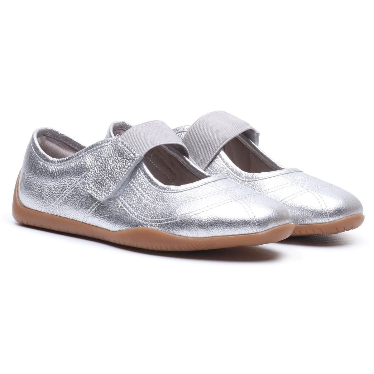 Hush Puppies Juno Sneakerina Leather Women's SILVER Flats